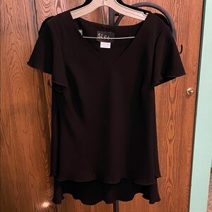 S.L. Fashions Elegant Black Top with Black Skirt